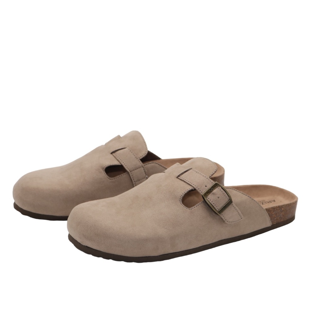 Arizona Jean Company Taupe Suede Slip-On Clog Mules